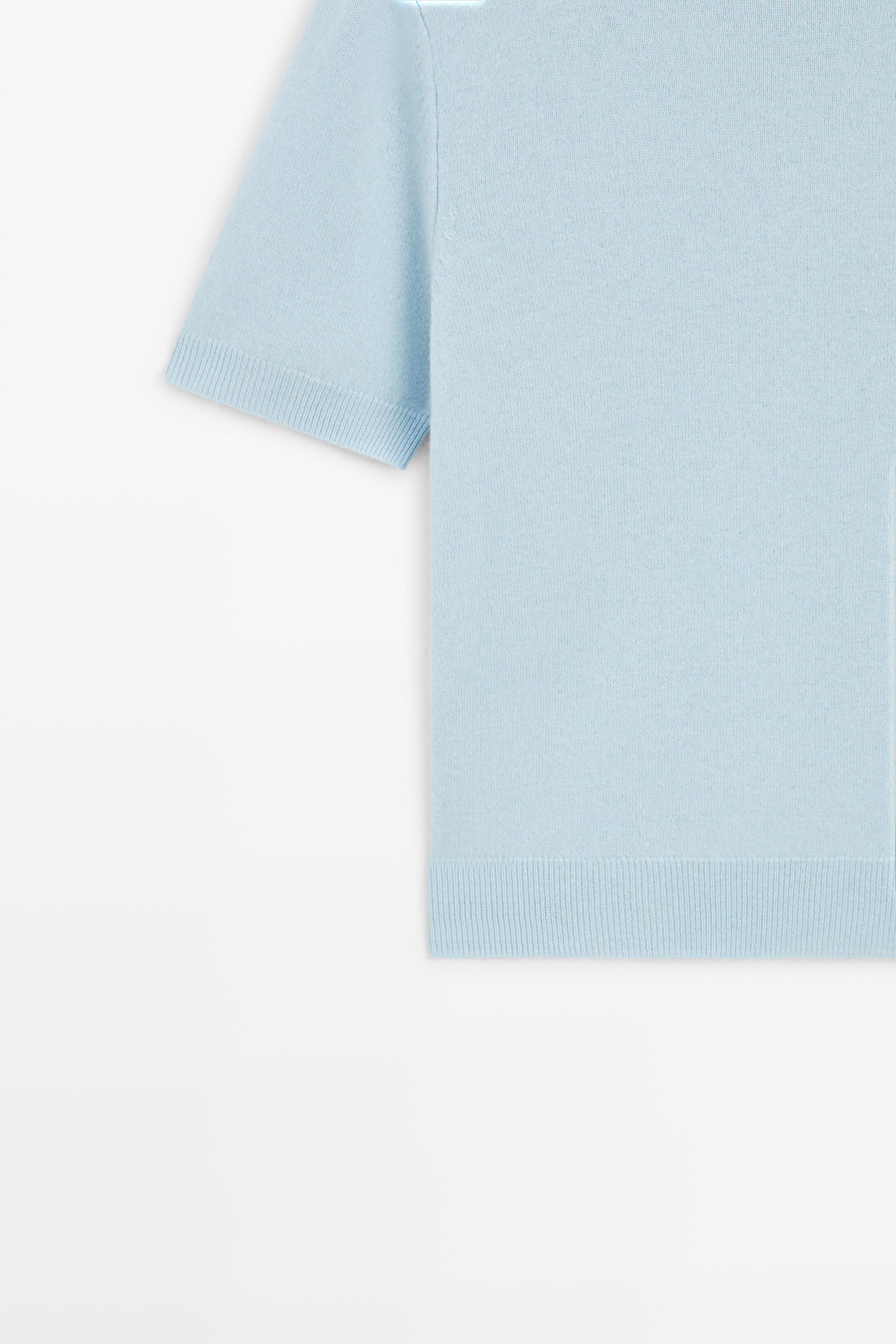 Pull en maille à manches courtes, mélange laine et cachemire